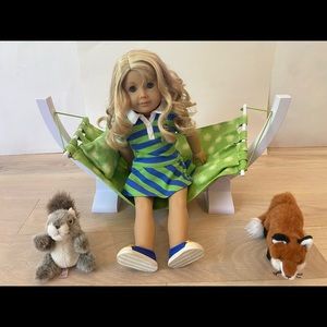 American Girl limited edition Lanie’s hammock and nature animal friends
